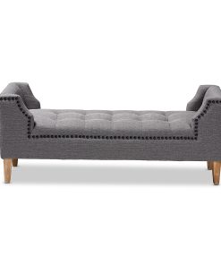 Baxton Studio 9381 Bench, 21-5/16″H x 51-5/8″W x 16-15/16″D, Oak Brown/Gray 2