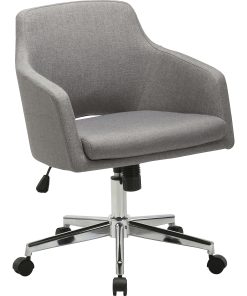 Lorell® Mid-Century Modern Fabric Low-back Task Chair, Gray 2