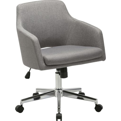 Lorell® Mid-Century Modern Fabric Low-back Task Chair, Gray - Image 2