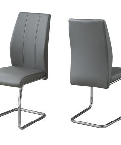 Monarch Specialties Sebastian Dining Chairs, Gray/Chrome, Set Of 2 Chairs