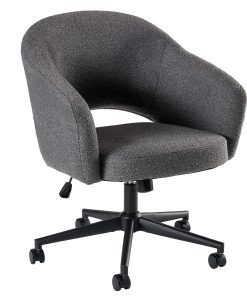 Bush Furniture Fairfax Ergonomic Fabric Mid Century Mid Back Modern Desk Chair for Home Office, Dark Charcoal Fabric, Standard Delivery 2