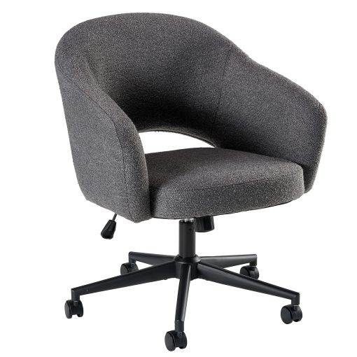 Bush Furniture Fairfax Ergonomic Fabric Mid Century Mid Back Modern Desk Chair for Home Office, Dark Charcoal Fabric, Standard Delivery - Image 2