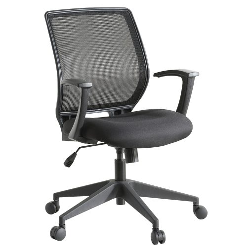 Lorell® Mesh Mid-Back Office Chair, Black