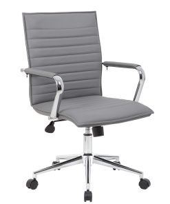 Boss Office Products Sleek Ribbed Task Chair, Gray