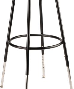 National Public Seating 6400 Adjustable Vinyl Task Stool, Black Seat/Black Frame