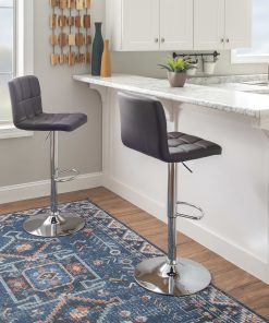 Powell Caelan Bar Stool, Chocolate/Chrome 2