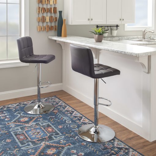 Powell Caelan Bar Stool, Chocolate/Chrome - Image 2