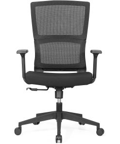 Lorell Mid-back Mesh Chair – Black Seat Color – Fabric Seat Material – Black Back Color – Mesh Back Material – 81988 2