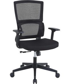 Lorell Mid-back Mesh Chair - Black Seat Color - Fabric Seat Material - Black Back Color - Mesh Back Material - 81988
