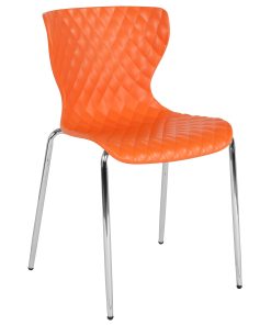 Flash Furniture Lowell Contemporary Design Plastic Stack Chair, Orange