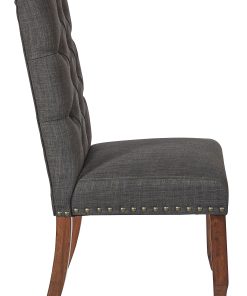 Ave Six Jessica Tufted Dining Chair, Charcoal/Espresso 2