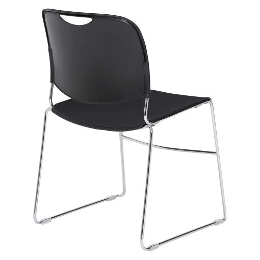 National Public Seating 8500 Ultra-Compact Stack Chair, Black/Chrome - Image 2