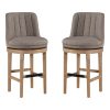 Office Star Rowan Counter Height Spindle Stools, Cement/Medium Oak, Set Of 2 Stools