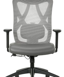 Serta® SitTrue™ Ridgefield Ergonomic Mesh/Vegan Leather High-Back Task Office Chair, Gray/Black 2
