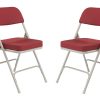 National Public Seating 3200 Series Folding Chairs, New Burgundy/Gray, Set Of 2 Chairs