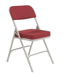 National Public Seating 3200 Series Folding Chairs, New Burgundy/Gray, Set Of 2 Chairs 2