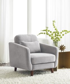 Serta® Sierra Collection Arm Chair, Smoke Gray/Chestnut