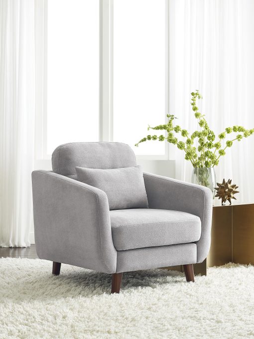 Serta® Sierra Collection Arm Chair, Smoke Gray/Chestnut