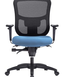 WorkPro® 9500XL Series Big & Tall Ergonomic Mesh/Premium Fabric Mid-Back Chair, Black/Sky Blue, BIFMA Compliant 2