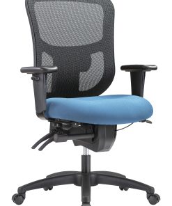 WorkPro® 9500XL Series Big & Tall Ergonomic Mesh/Premium Fabric Mid-Back Chair, Black/Sky Blue, BIFMA Compliant
