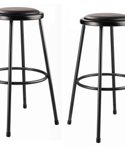 National Public Seating® 6400 Series Padded Stools, Black, Pack Of 2 Stools