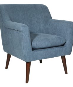 Office Star™ Dane Accent Chair, Blue Steel/Dark Coffee 2