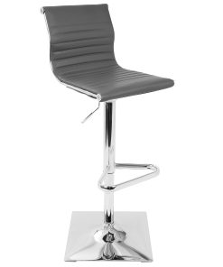 LumiSource Masters Bar Stool, Chrome/Black/Gray