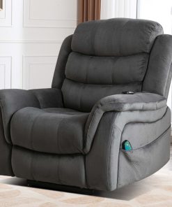 Bestier Oversized Microfiber Power Lift Recliner Accent Chair With 8-Point Vibration Heating Massage Assistance, Gray