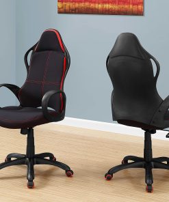 Monarch Specialties Ergonomic High-Back Office Chair, Black/Red 2