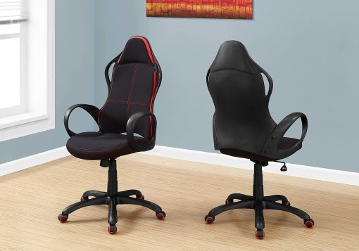 Monarch Specialties Ergonomic High-Back Office Chair, Black/Red - Image 2