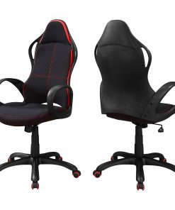 Monarch Specialties Ergonomic High-Back Office Chair, Black/Red