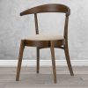 Glamour Home Audra Upholstered Fabric Dining Accent Chairs, Beige/Dark Brown, Set Of 2 Chairs