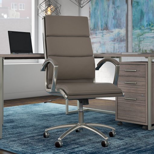 Bush Business Furniture Modelo Bonded Leather High-Back Office Chair, Wash Gray, Standard Delivery - Image 2