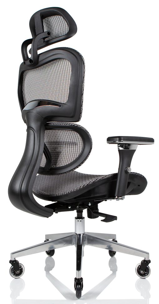 Nouhaus Ergo3D Ergonomic Fabric High-Back Office Chair, Silver Gray - Image 2
