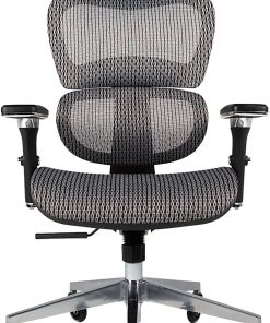 Nouhaus Ergo3D Ergonomic Fabric High-Back Office Chair, Silver Gray