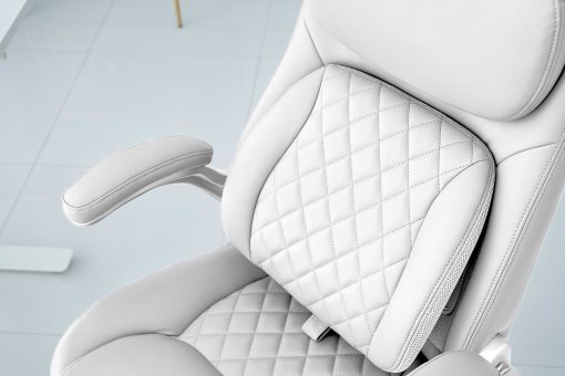 Nouhaus Posture Ergonomic PU Leather High-Back Executive Office Chair, Flat White - Image 2