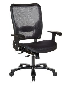 Office Star™ Space Seating 75 Series Ergonomic Air Grid® Mid-Back Big And Tall Chair, Black