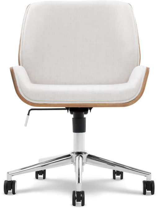 Elle Décor Ophelia Bentwood Fabric Mid-Back Task Chair, Ivory/Chrome - Image 2