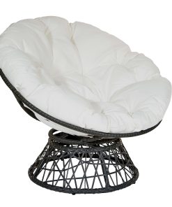 Office Star™ Papasan Chair, White/Black 2