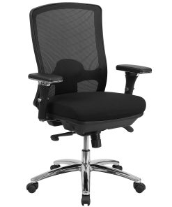 Flash Furniture HERCULES 24-7 Intensive Mesh Mid-Back Big And Tall Chair With Synchro Tilt, Black/Chrome 2