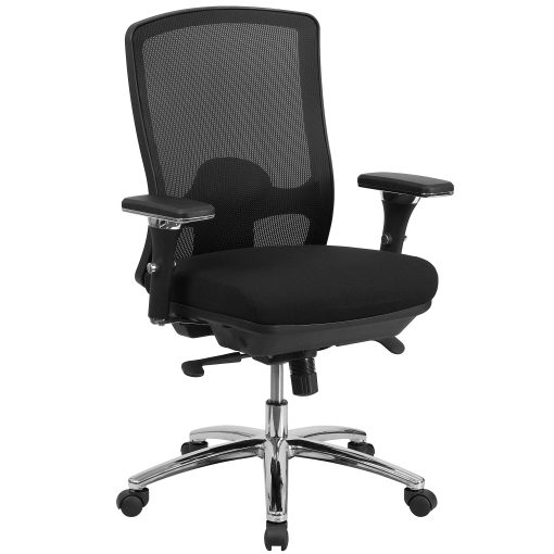 Flash Furniture HERCULES 24-7 Intensive Mesh Mid-Back Big And Tall Chair With Synchro Tilt, Black/Chrome - Image 2