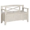 Office Star Metro Wood Bench, 30-1/4”H x 44-1/2”W x 16-3/4”D, Distressed White