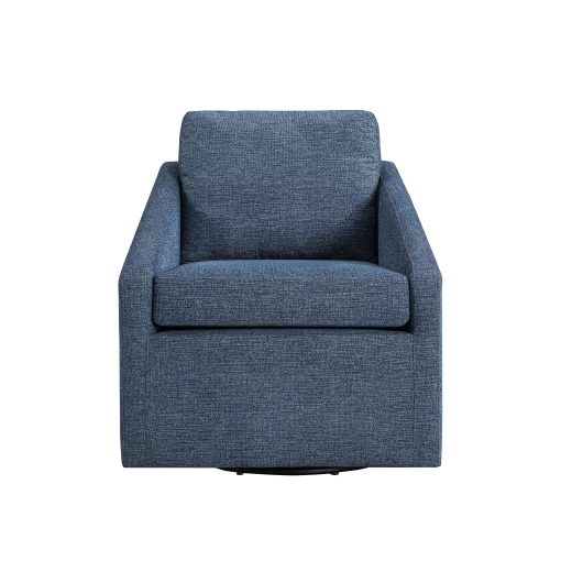 Lifestyle Solutions Hampton Polyester Swivel Accent Guest Chair, Blue - Image 2