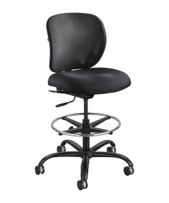 Safco® Vue™ Heavy-Duty Stool, Mesh Back/Fabric Seat, Black 2