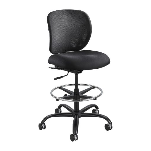 Safco® Vue™ Heavy-Duty Stool, Mesh Back/Fabric Seat, Black - Image 2