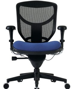 WorkPro® Quantum 9000 Series Ergonomic Mesh/Premium Fabric Mid-Back Chair, Black/Royal, BIFMA Compliant 2