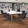 Lorell Training Room Guest Chairs – Black Seat Color – Fabric Seat Material – Mesh Back Material – Metal Frame Material – 84385 3