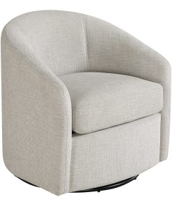 Office Star Bella Fabric Swivel Accent Chair, Stone