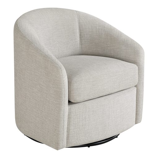Office Star Bella Fabric Swivel Accent Chair, Stone