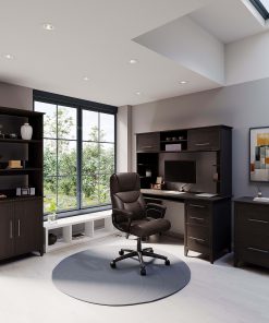 Realspace® Fennington Bonded Leather High-Back Executive Office Chair, Brown, BIFMA Compliant 2